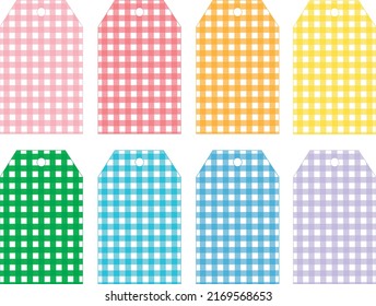 Set gift tags buffalo plaid templates	