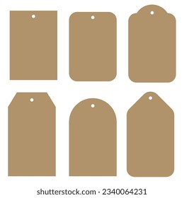 Set of gift tags shapes, templates for cutting, cut file vector