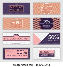 Set of gift voucher design. Vector illustration
