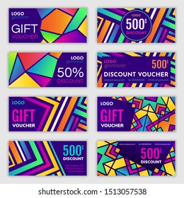 Set of gift voucher design. Vector illustration