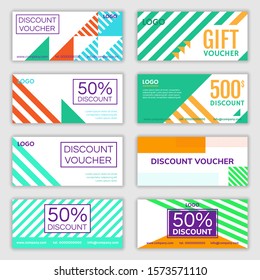 Set of gift voucher design. Vector illustration