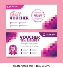 Set gift voucher vector design template. 
