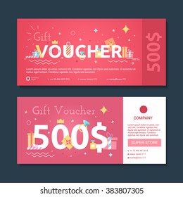 Set of gift voucher to women. Certificate diamond purchase in the value of the stores.