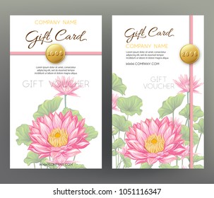A set of gift vouchers with tropiÃ± flowers. Stock vectorÂ illustration.