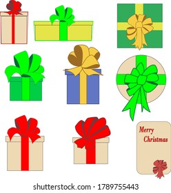 
a set of gift wraps decorated with bows for Christmas and other holidays