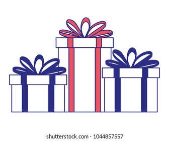 set gifts boxes presents icon