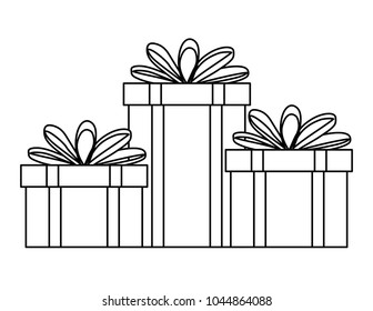 set gifts boxes presents icon