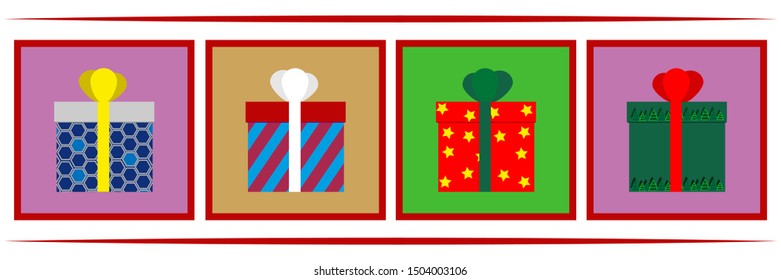 Set of gifts for the holidays. Holiday time for gifts.