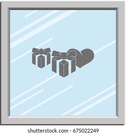 Set of gifts icon. Heart illustration.