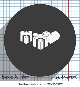 Set of gifts icon. Heart illustration.