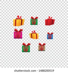 Set of gifts on an isolated background.