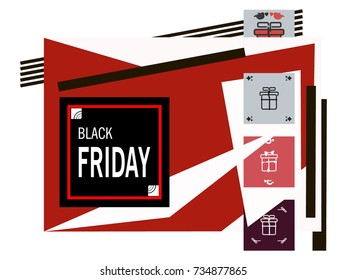 a set of gifts on squares of different colors in a flat style. Icons of gifts. holiday set