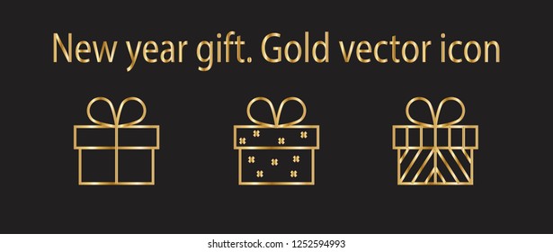 Set of Gifts, vector line icons. Editable Stroke. 32x32 pixel.