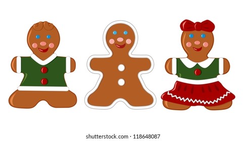 set of gingerbread cookies