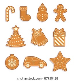 Set of Gingerbread cookies. Christmas cookies.