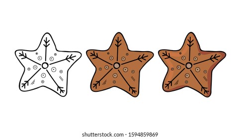 Set with gingerbread cookies on a white background. Color vector drawing. Can be used for printing, textiles, wallpapers, websites, postcards, wrapping paper and posters.
