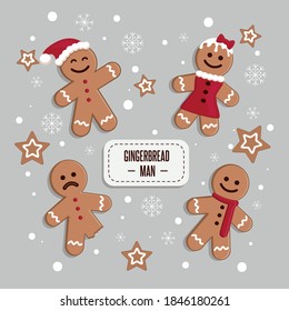 Set of Gingerbread men for Christmas