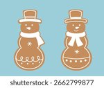 Set of Gingerbread Snowman Cookie Flat Stock Vector Illustration.
Cute snowman cookie isolated.
Good for greeting card, poster, banner, leaflet.