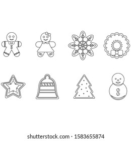 Set of gingerbreads icon - VEctor illustration design