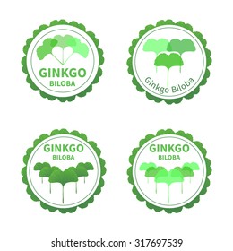 Set of Ginkgo biloba labels