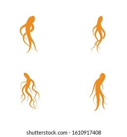 Set of Ginseng icon Vector Illustration design Logo template