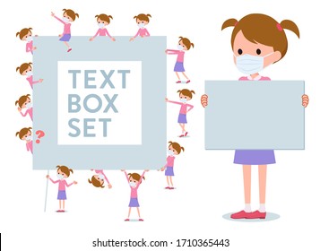 A set of gir lwearing mask with a message board.Since each is divided, you can move it freely.It's vector art so it's easy to edit.