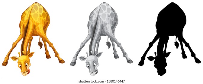Set of giraffe character illustration