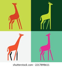 Juego de jirafa, logotipo de jirafa. Diseño de iconos. Elementos de plantilla