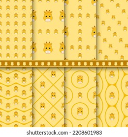Set of Giraffe seamless pattern