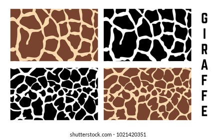 set of Giraffe skin Pattern Texture vector