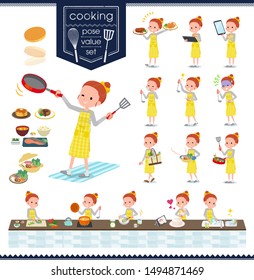 A set of girl about cooking.There are actions that are cooking in various ways in the kitchen.It's vector art so it's easy to edit.
