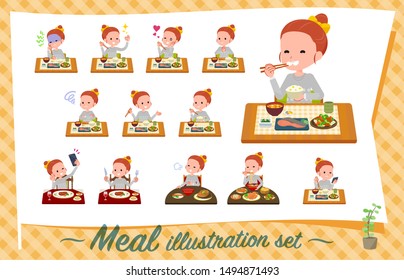 A set of girl about meals.Japanese and Chinese cuisine, Western style dishes and so on.It's vector art so it's easy to edit.
