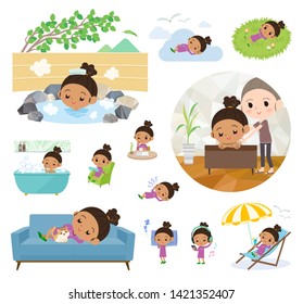A set of girl about relaxing.There are actions such as vacation and stress relief.It's vector art so it's easy to edit.
