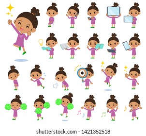 A set of girl with digital equipment such as smartphones.There are actions that express emotions.It's vector art so it's easy to edit.
