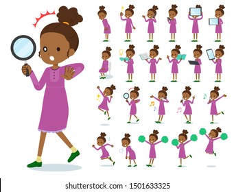 A set of girl with digital equipment such as smartphones.There are actions that express emotions.It's vector art so it's easy to edit.
