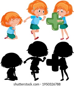 Conjunto de niñas haciendo ilustraciones de actividades diferentes