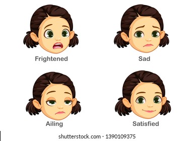 Set Girl Facial Expressions Part 2 Stock Vector (Royalty Free ...