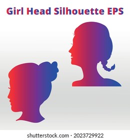 set of girl Head Silhouette abstract,  line isolated or logo isolated sign symbol vector, outline and stroke style Collection of high-quality color style vector illustration,