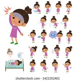 A set of girl with injury and illness.There are actions that express dependence and death.It's vector art so it's easy to edit.
