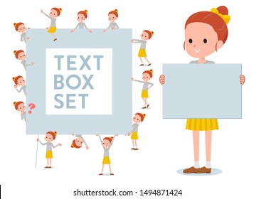 A set of girl with a message board.Since each is divided, you can move it freely.It's vector art so it's easy to edit.
