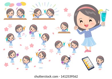 A set of girl on a drink party. There is a lively action..It's vector art so it's easy to edit.
