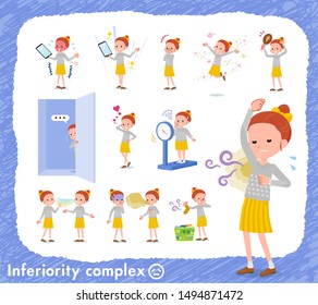 A set of girl on inferiority complex.There are actions suffering from smell and appearance.It's vector art so it's easy to edit.
