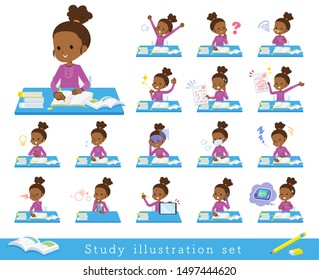 A set of girl on study.There are various emotions and actions.It's vector art so it's easy to edit.
