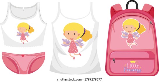 Set of girl outfit illustration