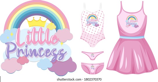 Set of girl outfits illustration