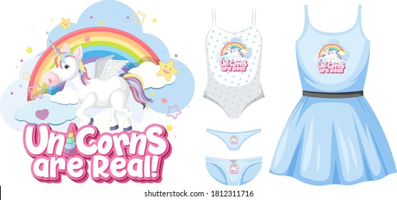 Set of girl outfits illustration