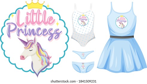 Set of girl outfits illustration