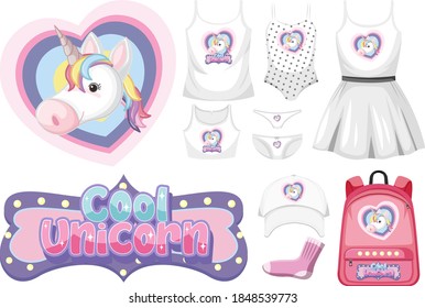 Set of girl outfits illustration