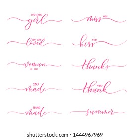 Set of girl vector stickers for print, t-shirt and other.
