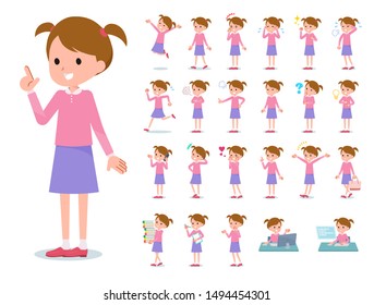 A set of girl with who express various emotions.
It's vector art so it's easy to edit.

